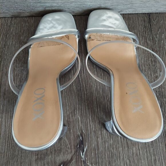 WOMEN'S XOXO VERENA DRESS SANDALS CLEAR SLIP ON HEELS 7.5 - Picture 6 of 10